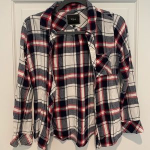 Rails flannel red white and navy